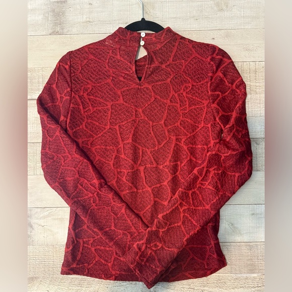 Red Patterned Women's Top - Picture 2 of 5